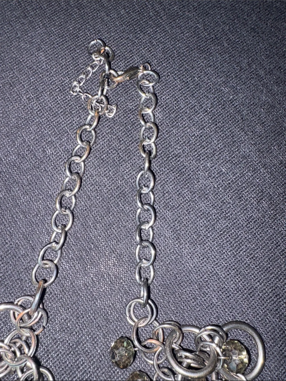 Chainlink Bib Necklace with Champagne Crystal Accents